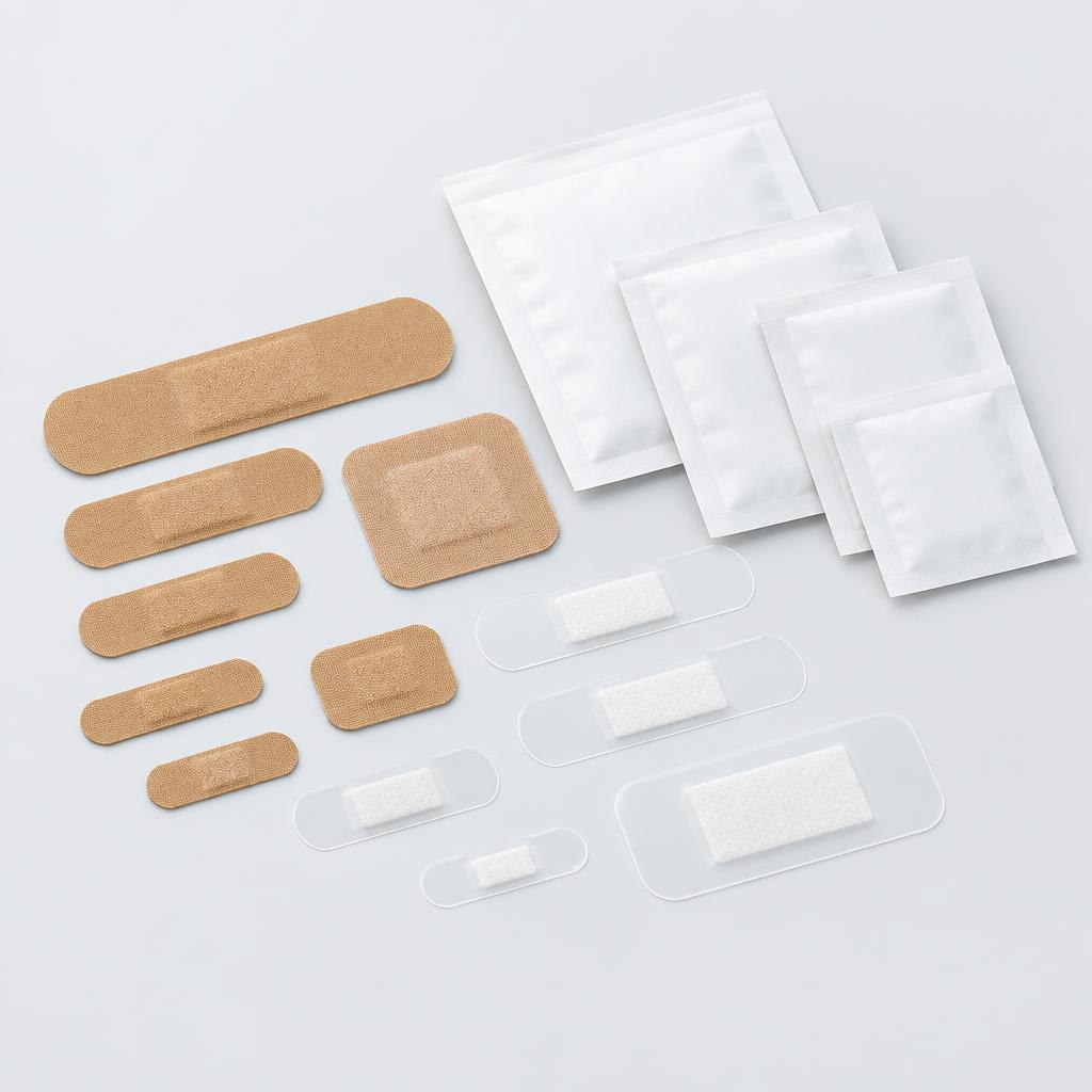 Assorted fabric and clear adhesive bandages